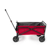 150 lbs. Capacity 12 cu. ft. Portable Folding Steel Wagon Fabric Outdoor Garden Cart in Red