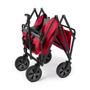 150 lbs. Capacity 12 cu. ft. Portable Folding Steel Wagon Fabric Outdoor Garden Cart in Red