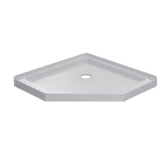 Cove 38 in. L x 38 in. W x 78 in. H 3-Piece Corner Drain Neo Angle Shower Stall Kit in Shale and Matte Black