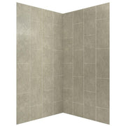 Cove 38 in. L x 38 in. W x 78 in. H 3-Piece Corner Drain Neo Angle Shower Stall Kit in Shale and Matte Black