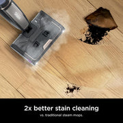 Steam Pickup 3-in-1 Corded Steam Mop for Hardwood, Tile, Stone and Laminate in Black with Storage Tray, Self Cleans