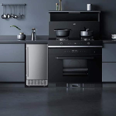 15 in. 80 lbs. Freestanding or Built-in Premium Compact Ice Machine Maker in Stainless Steel