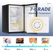 3.0 cu. ft. Frost Free Defrost, Compact Upright Freezer in Stainless Steel, Silver