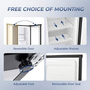 3.0 cu. ft. Frost Free Defrost, Compact Upright Freezer in Stainless Steel, Silver