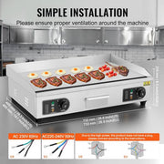 Commercial Electric Griddle, 4,400W Countertop Flat Top Grill, 28.74 x 15.75 x 0. 39 in .528.87 sq. in. Silver