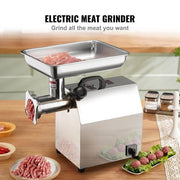 Electric Meat Grinder 8.3 lbs. Min 650-Watt Industrial Meat Mincer Silver Stainless Steel Commercial Grinder ETL Listed