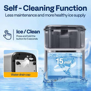 8. 7 in. 33 lbs. Countertop Nugget/Pebble Ice Maker with Self-Cleaning in Silver