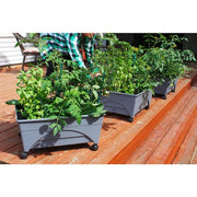 24.5 in. x 20.5 in. Slate Gray Plastic Patio Raised Garden Bed Kit with Watering System and Casters