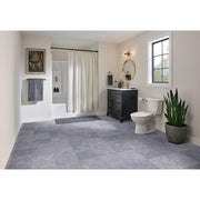 Smoke Slate 3 MIL x 12 in W x 12 in L Peel and Stick Water Resistant Vinyl Tile Flooring 30 sq ft