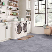 Smoke Slate 3 MIL x 12 in W x 12 in L Peel and Stick Water Resistant Vinyl Tile Flooring 30 sq ft