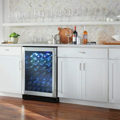 23.4 in. 50 Bottle, 154 Can, Wine and Beverage Cooler with Stainless Steel Door