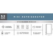 3.2 cu. ft. Mini Refrigerator in Stainless Steel, ENERGY STAR