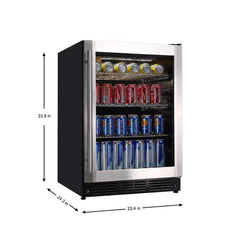 Beverage 23.4 in. 154 (12 oz.) Can Beverage Cooler, Stainless Steel