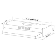 30-in Stainless Steel Under Cabinet Range Hood with Charcoal Filter