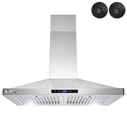 30 in. Convertible Kitchen Wall Mount Range Hood in Stainless Steel with LEDs, Touch Control and Carbon Filters