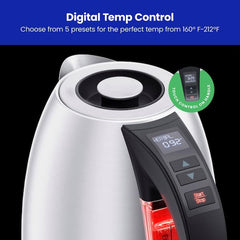 7.1-Cup Hot Water Electric Kettle Temperature Control Water Boiler with Keep Warm Automatic Shutoff Stainless