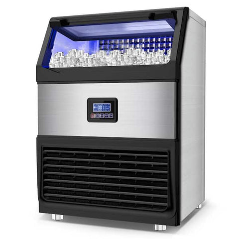 22.8 in. 350 LBS./24 H Half Size Cubes Built in/Freestanding Commercial Ice Maker With Self-Cleaning, Stainless Steel