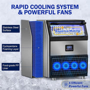 22.8 in. 350 LBS./24 H Half Size Cubes Built in/Freestanding Commercial Ice Maker With Self-Cleaning, Stainless Steel