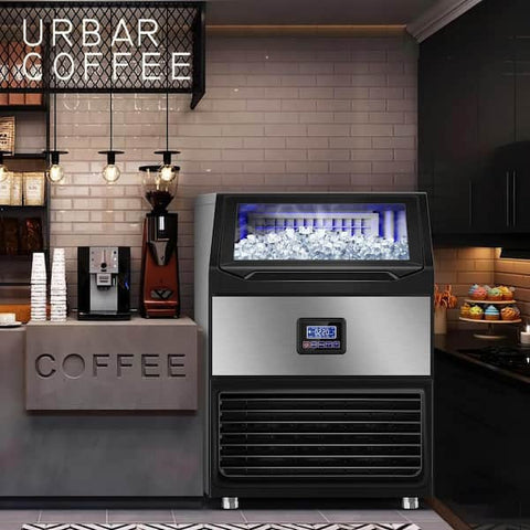 22.8 in. 350 LBS./24 H Half Size Cubes Built in/Freestanding Commercial Ice Maker With Self-Cleaning, Stainless Steel