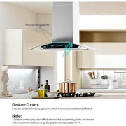 36 in. 900 CFM Island Mount wih LED Light and Glass Panel Range Hood in Stainless Steel