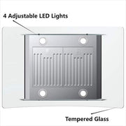 35.4 in. 900 CFM Ducted Island Mount Range Hood in Stainless Steel with LED Light and Glass Panel