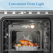 24 in. 4 Burner Elements Freestanding Electric Range in Stainless Steel with Air Fry, Rotisserie and True Convection