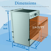 24 in. 4 Burner Elements Freestanding Electric Range in Stainless Steel with Air Fry, Rotisserie and True Convection