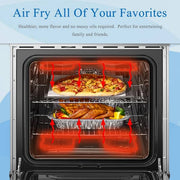 24 in. 4 Burner Elements Freestanding Electric Range in Stainless Steel with Air Fry, Rotisserie and True Convection