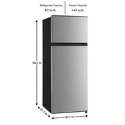 7.1 cu. ft. Top Freezer Refrigerator in Stainless Steel Look
