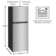 10.1 cu. ft. Top Freezer Refrigerator in Stainless Steel