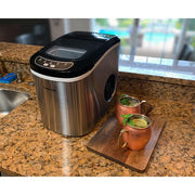 27 lbs. Portable Countertop Ice Maker in Stainless Steel
