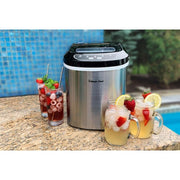 27 lbs. Portable Countertop Ice Maker in Stainless Steel