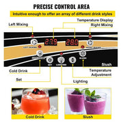 1055 oz. Commercial Slushy Machine 15L x 2 Tanks Frozen Drink Machine Snow Cone Machine Margarita Machine 1000W