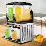 1055 oz. Commercial Slushy Machine 15L x 2 Tanks Frozen Drink Machine Snow Cone Machine Margarita Machine 1000W