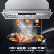36in. 900 CFM Convertible Insert Range Hood Stainless Steel with Baffle Filters, Removeble LED and Gesture Control