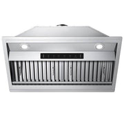 36in. 900 CFM Convertible Insert Range Hood Stainless Steel with Baffle Filters, Removeble LED and Gesture Control