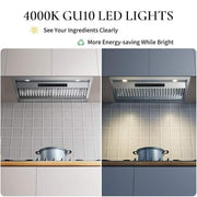 36in. 900 CFM Convertible Insert Range Hood Stainless Steel with Baffle Filters, Removeble LED and Gesture Control