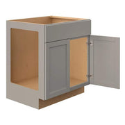 Courtland 36 in. W x 24 in. D x 34.5 in. H Assembled Shaker Sink Base Kitchen Cabinet in Sterling Gray
