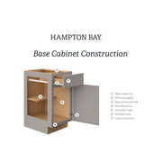 Courtland 36 in. W x 24 in. D x 34.5 in. H Assembled Shaker Sink Base Kitchen Cabinet in Sterling Gray