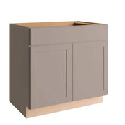 Courtland 36 in. W x 24 in. D x 34.5 in. H Assembled Shaker Sink Base Kitchen Cabinet in Sterling Gray