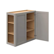 Courtland 30 in. W x 12 in. D x 36 in. H Assembled Shaker Wall Kitchen Cabinet in Sterling Gray