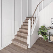 2 Pack-Sterling Oak 47 in. L x 12.15 in. W x 2.28 in. T Vinyl Overlay Stair Tread and Reversible Riser Kit