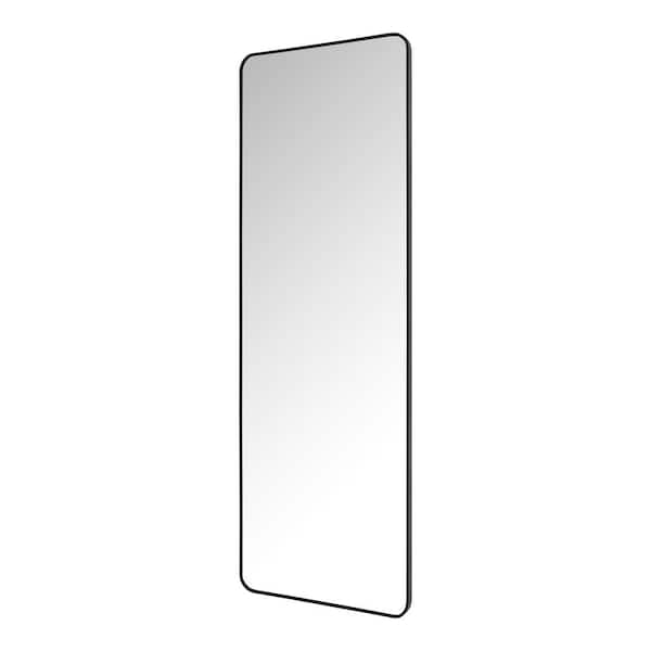 Oversized Modern Rectangular Black Framed Full-Length Mirror with Rounded Corners - Thumbnail 2