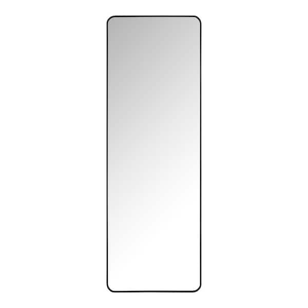 Oversized Modern Rectangular Black Framed Full-Length Mirror with Rounded Corners - Thumbnail 3