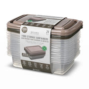 Food Storage Containers in Terra (24-Piece), 12 Lids and 12 Containers, Polypropylene (PP)