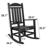 Chillrest Black Plastic HDPE Outdoor Rocking Chair