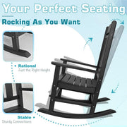 Chillrest Black Plastic HDPE Outdoor Rocking Chair