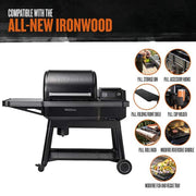 Ironwood Wi-Fi Pellet Grill and Smoker in Black with Cover