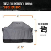 Ironwood Wi-Fi Pellet Grill and Smoker in Black with Cover