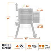 Pro 575 Wifi Pellet Grill and Smoker in Black